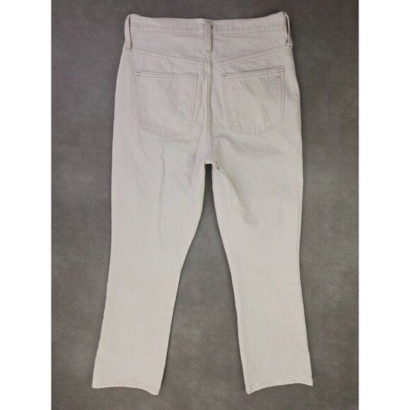 Madewell Size 26X29 Womens Vanilla Retro Crop Bootcut Denim 5 Pocket Logo Jeans - Picture 1 of 13